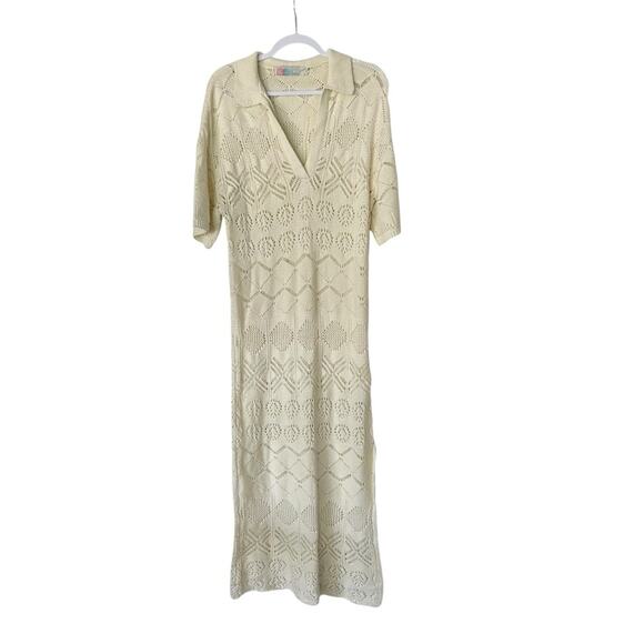 Free People Islamorada Fauxchet Sweater Maxi Resort Beach sz S - Picture 3 of 8